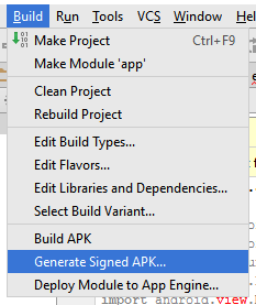 Android Generate Signed Package